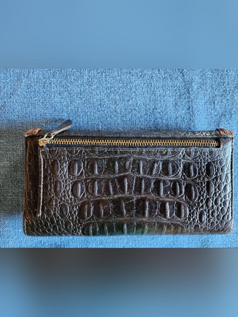 Vintage Brahmin Croc-Embossed Leather Wallet - Picture 2 of 11